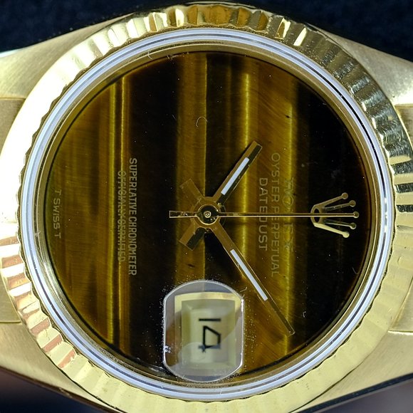 Rolex Ladies Datejust Factory Wood Dial 18K Gold - Picture 3 of 13